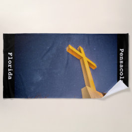 Toalha De Praia Pensacola Beach Cross com Via Látea