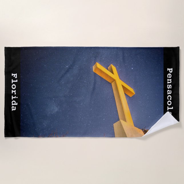 Toalha De Praia Pensacola Beach Cross com Via Látea (Frente)