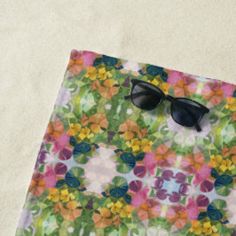 Toalha De Praia Pentes de Flor Coloridas Padrões de Aquarela