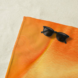 Toalha De Praia Pequeno esculpido em amarelo e muito laranja