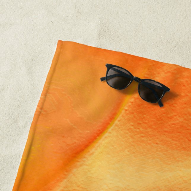 Toalha De Praia Pequeno esculpido em amarelo e muito laranja (In Situ)