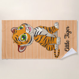 Toalha De Praia Pequeno Tigre Stripes Beach Towel