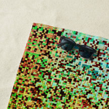 Pequenos quadrados ou azulejos, verdes e castanhos