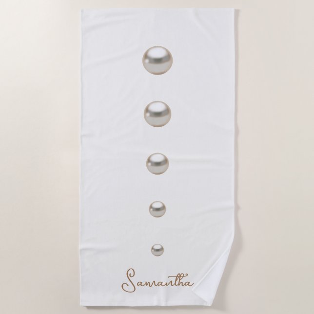 Toalha De Praia Pérolas brancas (Frente)