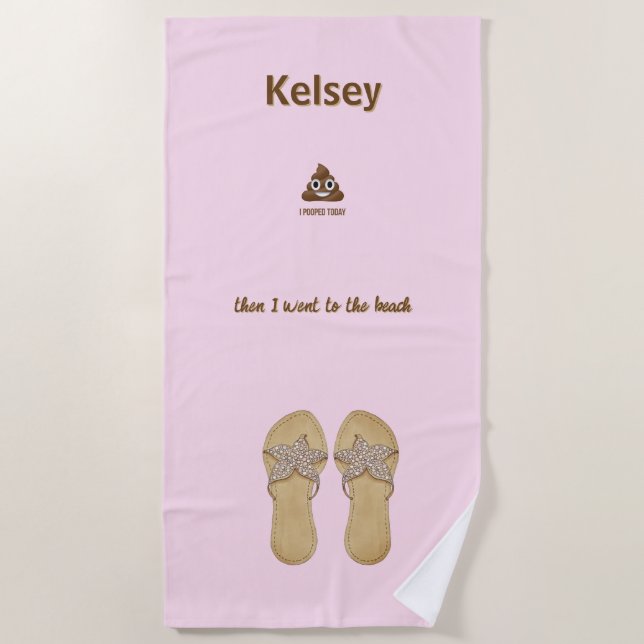 Toalha De Praia Persona, eu apaguei hoje Poo Emoji no Blue (Frente)