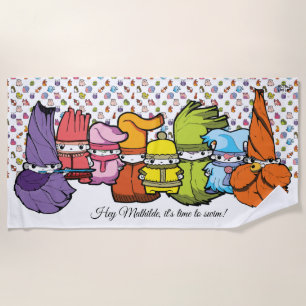 Toalha De Praia Personagem de desenho animado de caligrafia Goblin