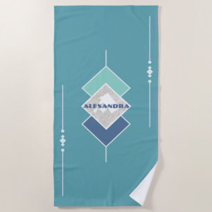 Toalha de praia personalizada azul