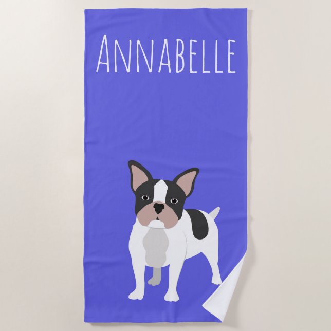 Toalha de Praia Personalizada Boston Terrier (Frente)