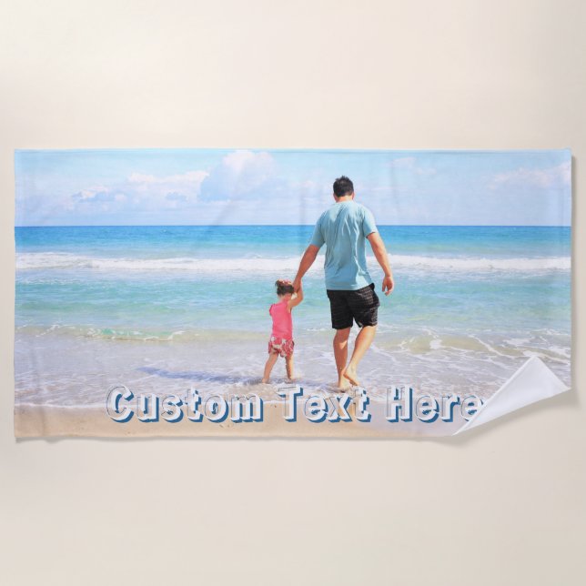Toalha de Praia Personalizada com Foto e Texto (Frente)