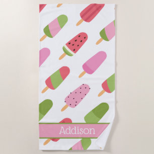 Toalha de praia personalizada com padrão de picolé