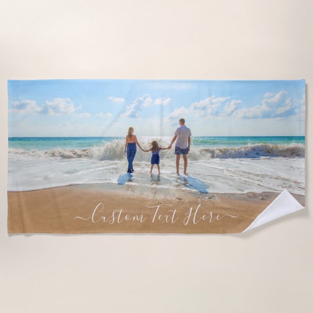 Toalha de Praia Personalizada com Texto Personaliz (Frente)