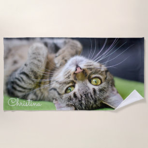 Toalha de praia Personalizada de Gato Bonito