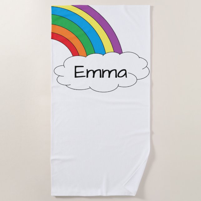 Toalha de praia personalizada do arco-íris (Frente)