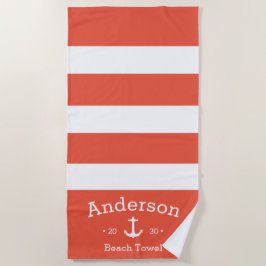 Toalha de praia personalizada - Laranja/Vermelho n