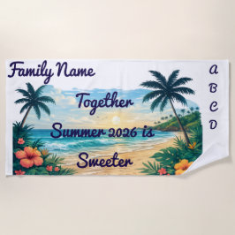 Toalha de Praia Personalizada para Família | Pôr d