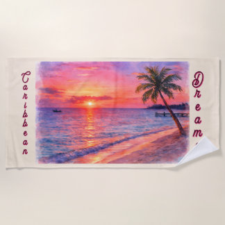 Toalha de Praia Personalizada Pôr do Sol Sonho Car