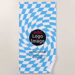 Toalha De Praia Personalizado Azul Pálido do Verificador de Chic P