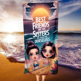 Toalha De Praia Personalizado BFF dos melhores amigos Chibi BFF