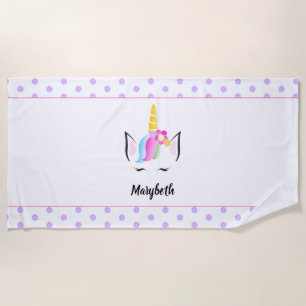 Toalha De Praia Personalizado Lindíssimo Mágico Flor Unicórnio Col