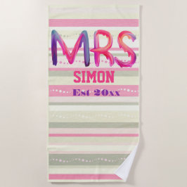 Toalha De Praia Personalizado - Sr. e Sra.