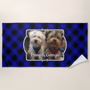 Toalha De Praia Personalizar Pets Fotografia Quadro Clássico Xadre