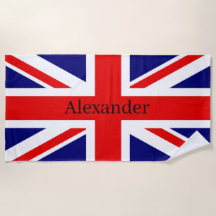 Toalha De Praia Personalize esta design de bandeira britânica com