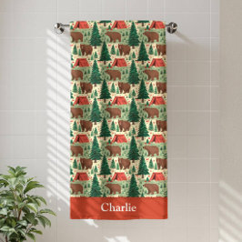 Toalha De Praia Personalized Bear Camping Kids