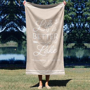 Toalha De Praia Personalized Life Is Better At The Lake