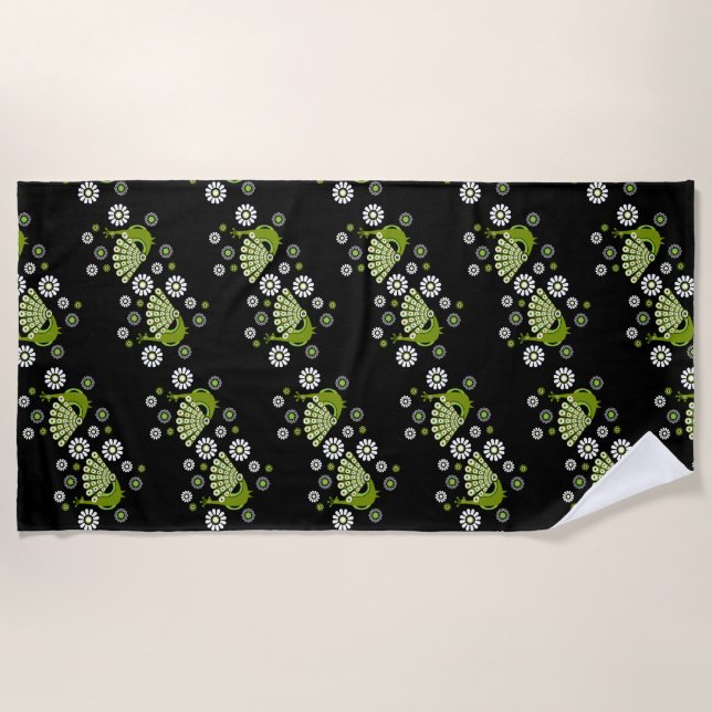 Toalha De Praia Pheasants Peacock Art (Frente)