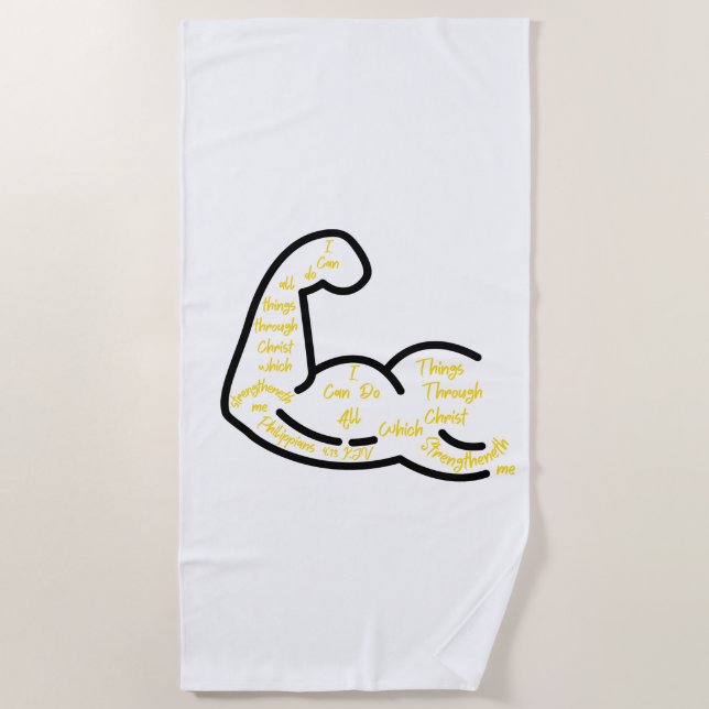 Toalha De Praia Philippians 4:13 KJV Bíblia Verse (Frente)