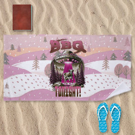 Toalha De Praia Piada de rapto de CHURRASCO alienígena