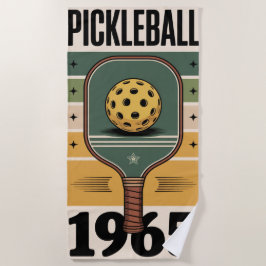 Toalha De Praia Pickleball 1965 - Vintage Paddle Graphic