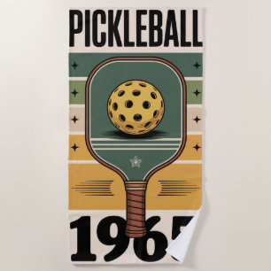 Toalha De Praia Pickleball 1965 - Vintage Paddle Graphic
