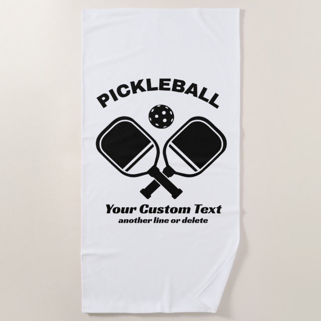 Toalha De Praia Pickleball Club Pickleball Paddle & Ball Personali (Frente)