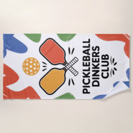 Toalha De Praia Pickleball Dinkers Club Paddle Graphic Beach Towel