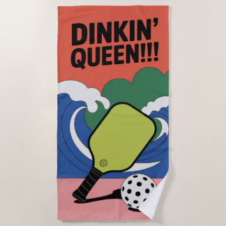 Toalha De Praia Pickleball Dinkin' Queen!! Presente para ela