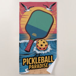 Toalha De Praia Pickleball Dinks & Bebidas Praia Vibe Gráfico
