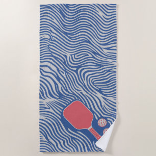 Toalha De Praia Pickleball Red Paddle Beach Towel Para Férias