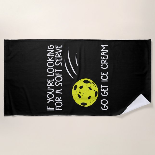 Toalha De Praia Pickleball Soft Serve Get Sorvete Pickle Ball Me (Frente)