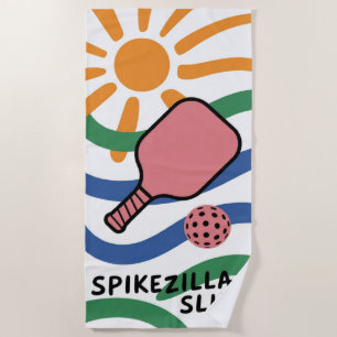 Toalha De Praia Pickleball SPIKEZILLA SLIM! Vibes de Cor do Tribun
