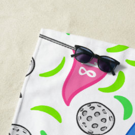 Toalha De Praia Pílula de Golfe Verde Rosa
