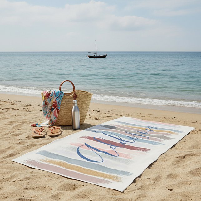 Toalha De Praia Pinceladas pastéis personalizadas  (Criador carregado)
