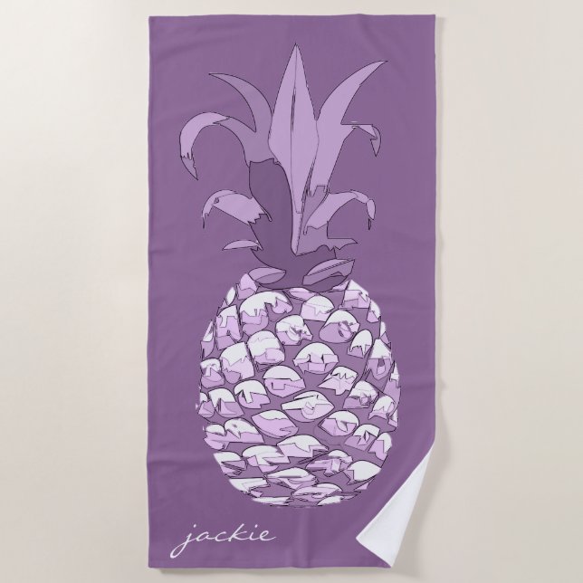 Toalha De Praia Pineapple Violet ID239 (Frente)