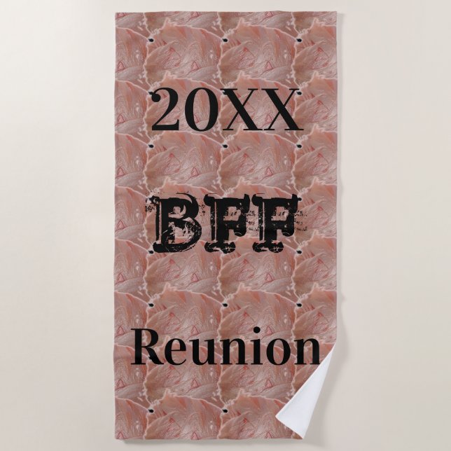 Toalha De Praia Pink do Pastel do Melhor Amigo da Piscina de Praia (Frente)