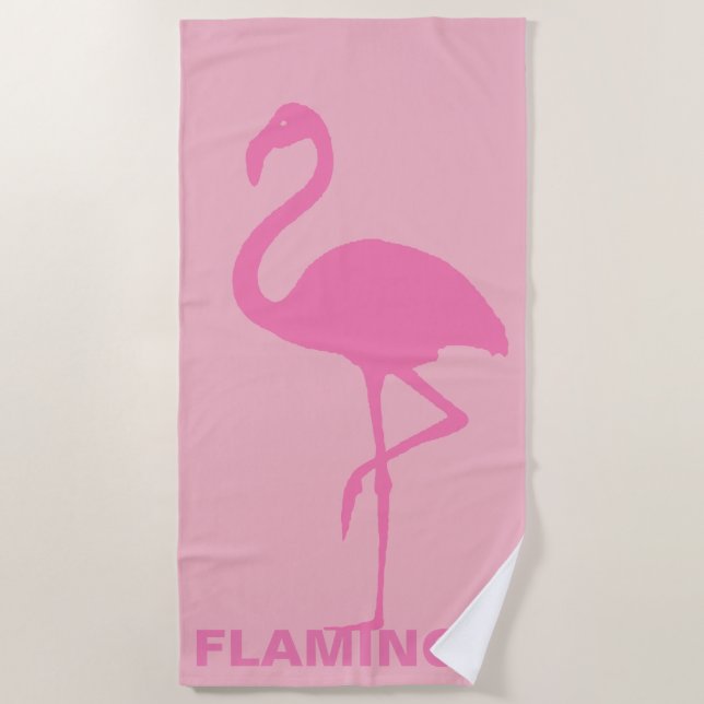 Toalha De Praia Pink flamingo personalizável (Frente)