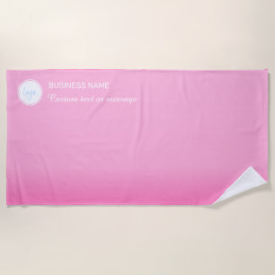 TOALHA DE PRAIA PINK GRADIENT COLOR BUSINESS NAME, LOGOTIPO, TEXTO