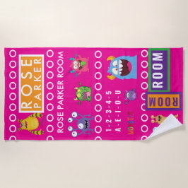 Toalha De Praia Pink Monster Kids' Rooms Child Name antistress