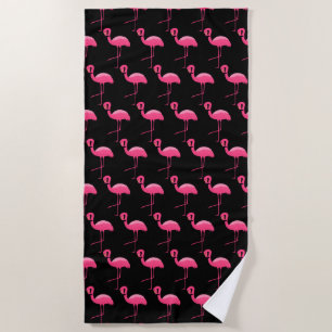 TOALHA DE PRAIA PINK PRETO FLAMINGO BRILHO PRAIA SUPERIOR DEFINIDO