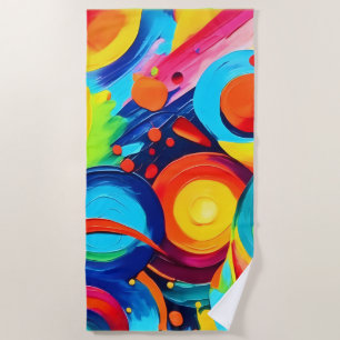 Toalha De Praia Pintura colorida de caos cósmicos