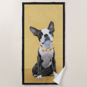 Toalha De Praia Pintura de Boston Terrier - Arte de Cachorro Origi